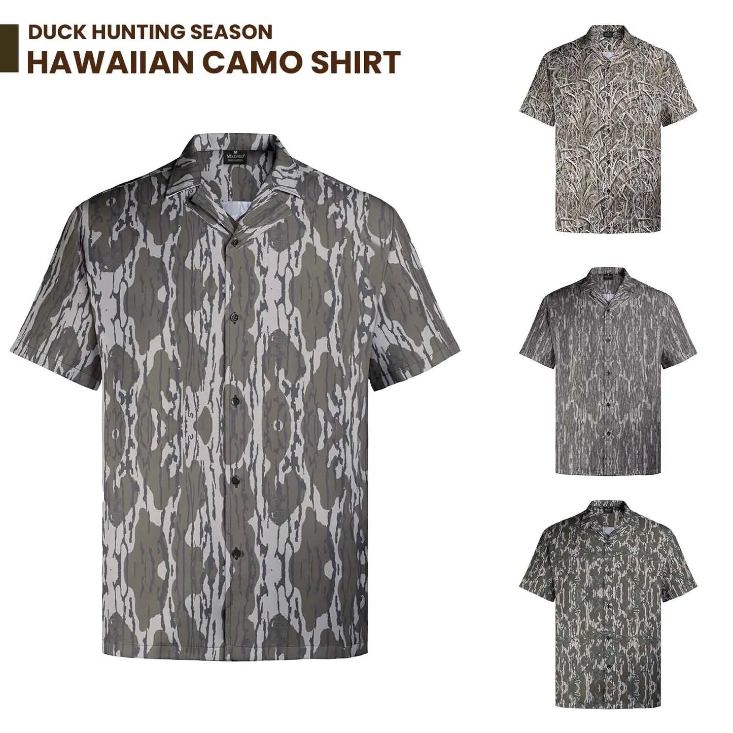 Men's Camo Hawaiian Shirt - Duck Hunting Button-Up for Summer Casual Wear, Ideal Gift for Him/Her & Coordinated Group Attire