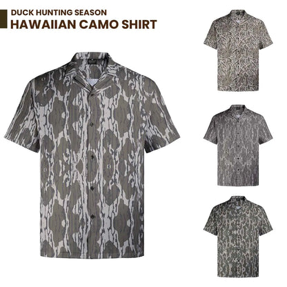 Men's Camo Hawaiian Shirt - Duck Hunting Button-Up for Summer Casual Wear, Ideal Gift for Him/Her & Coordinated Group Attire