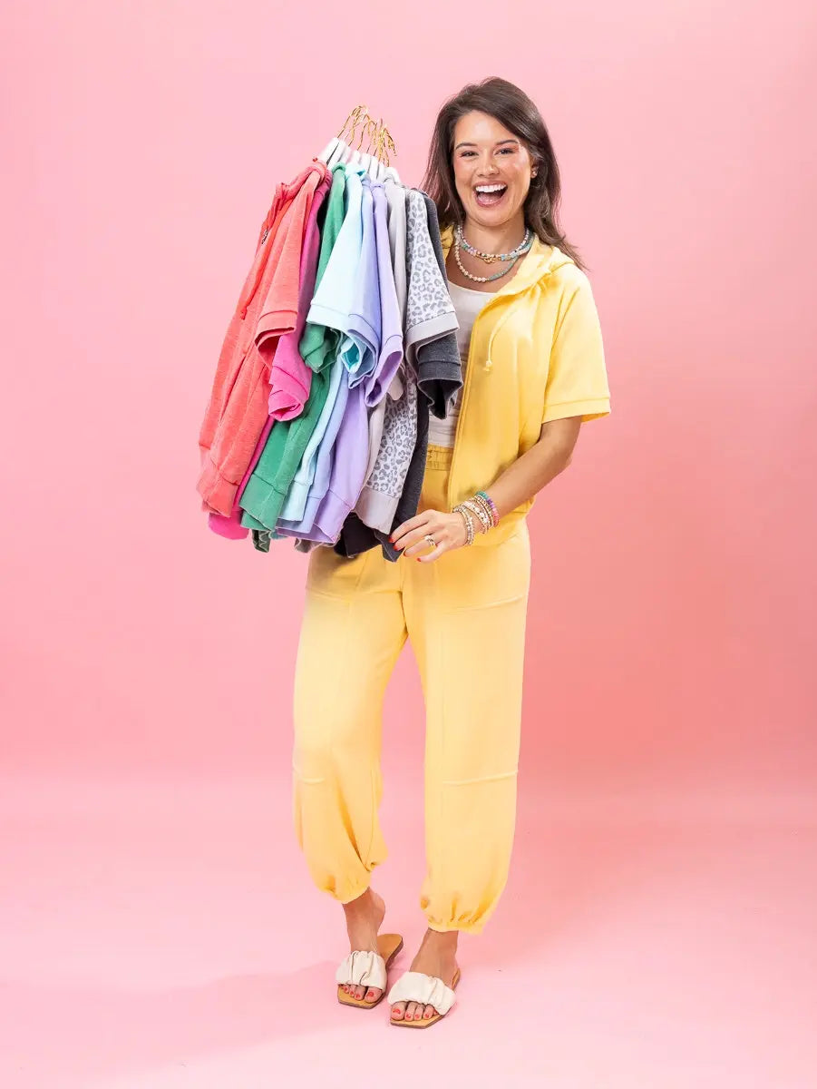 Everyday Vintage Soft Terry Short Sleeve Zip up Jacket by DD Design | S-3XL