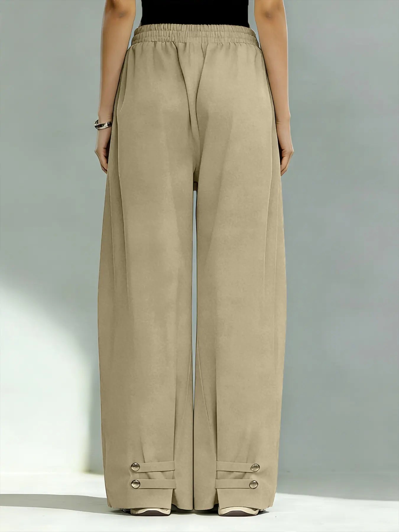 Hip-Hop Inspired Pleated Cuffed Lantern Pants for Women - Loose Fit Drape Trousers for Casual Spring & Fall Fashion