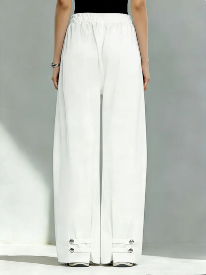 Hip-Hop Inspired Pleated Cuffed Lantern Pants for Women - Loose Fit Drape Trousers for Casual Spring & Fall Fashion