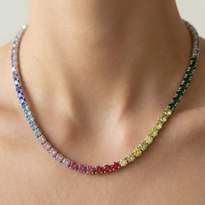 Aura Necklace - Multicolored Gemstone Beaded Chain for Women's Fashion Jewelry