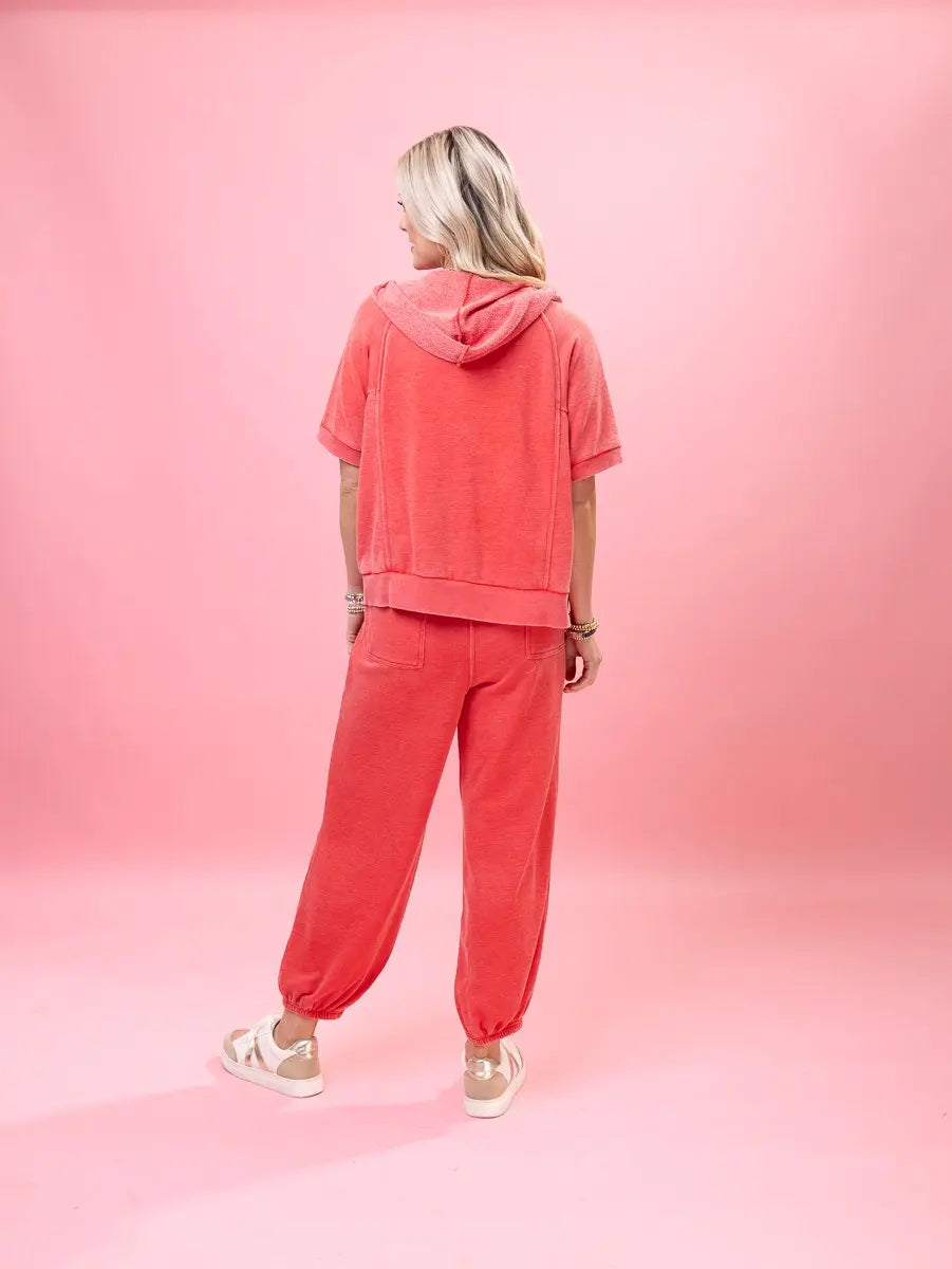 Everyday Vintage Soft Terry Short Sleeve Zip up Jacket by DD Design | S-3XL