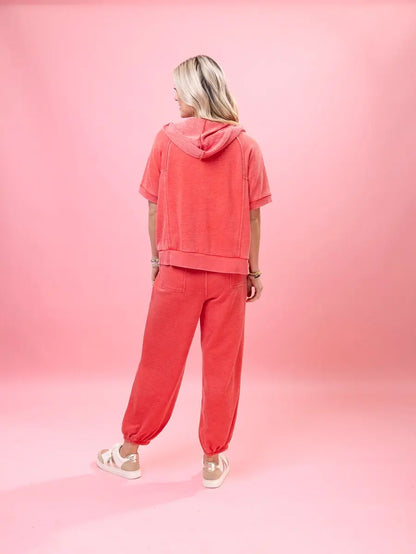 Everyday Vintage Soft Terry Short Sleeve Zip up Jacket by DD Design | S-3XL