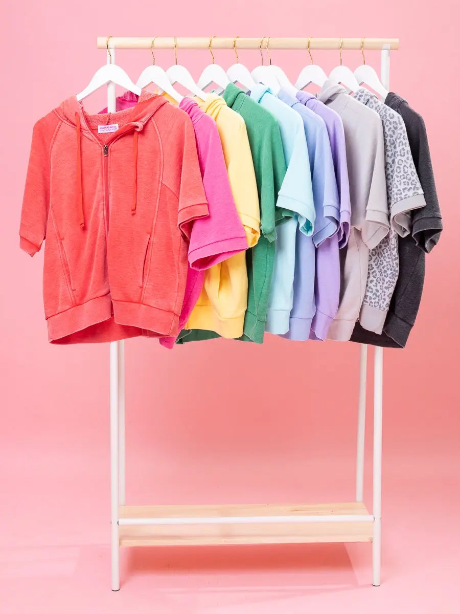 Everyday Vintage Soft Terry Short Sleeve Zip up Jacket by DD Design | S-3XL