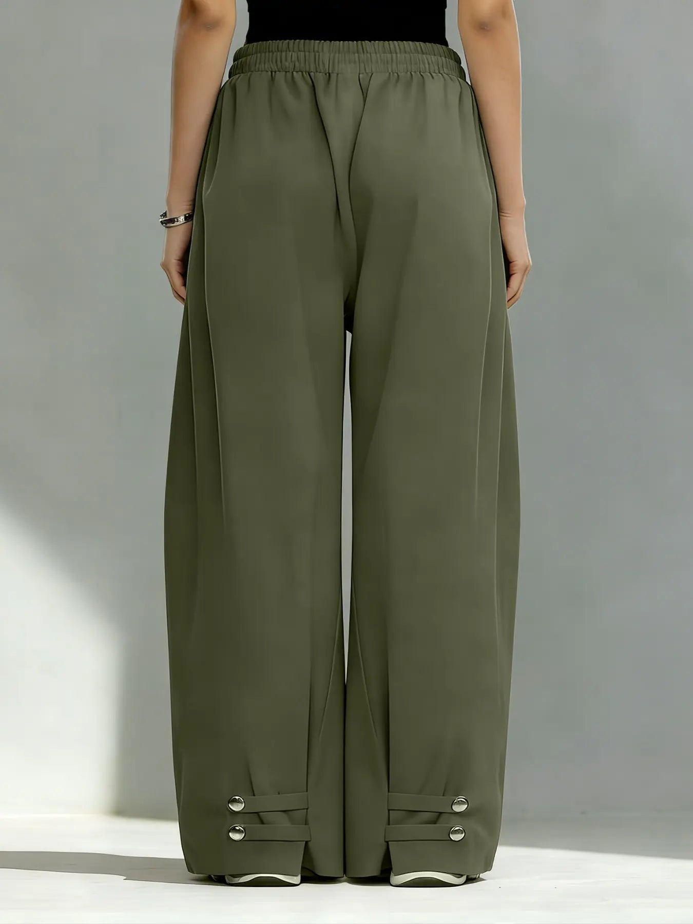Hip-Hop Inspired Pleated Cuffed Lantern Pants for Women - Loose Fit Drape Trousers for Casual Spring & Fall Fashion