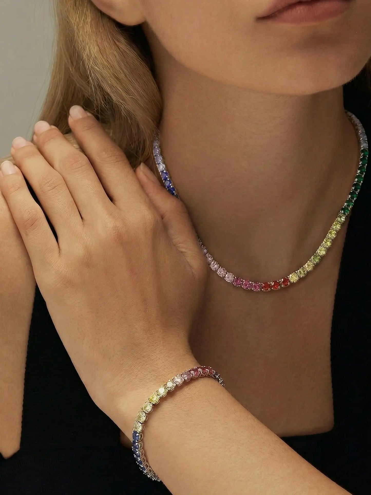 Aura Necklace - Multicolored Gemstone Beaded Chain for Women's Fashion Jewelry