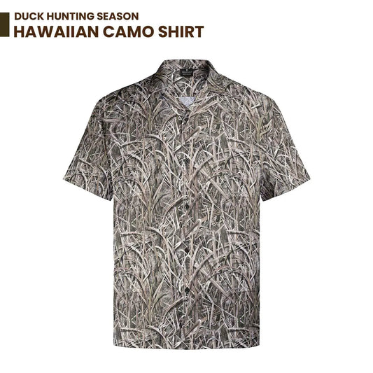 Men's Camo Hawaiian Shirt - Duck Hunting Button-Up for Summer Casual Wear, Ideal Gift for Him/Her & Coordinated Group Attire