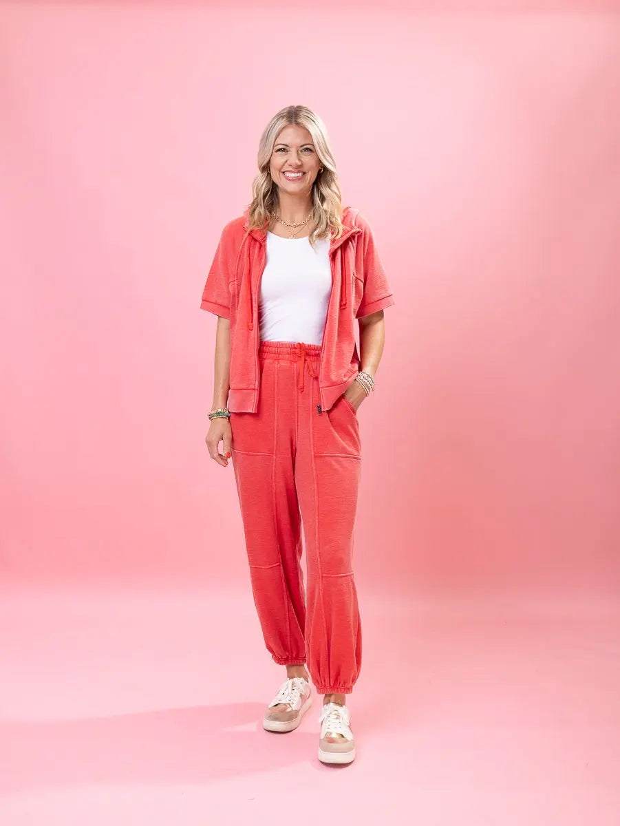 Everyday Vintage Soft Terry Short Sleeve Zip up Jacket by DD Design | S-3XL