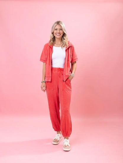Everyday Vintage Soft Terry Short Sleeve Zip up Jacket by DD Design | S-3XL