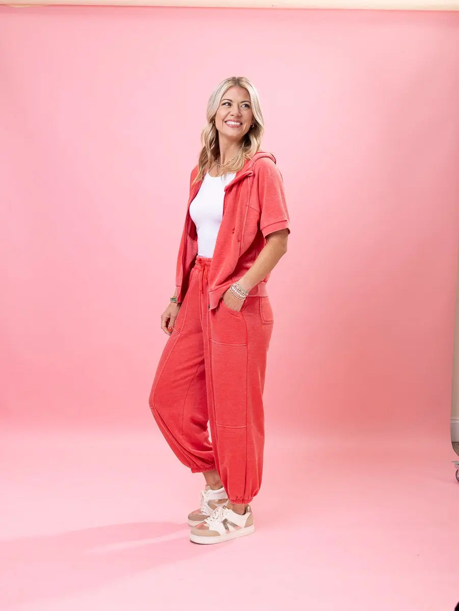 Everyday Vintage Soft Terry Short Sleeve Zip up Jacket by DD Design | S-3XL